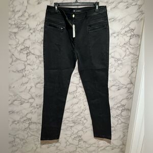 TPC The Pant Co. Black Leather Trim Jeans